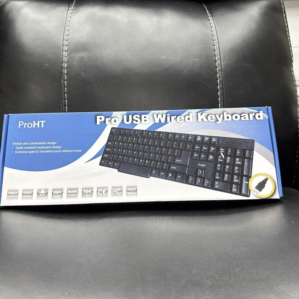 Inland ProHT USB Standard Wired Keyboard - Comfortable Design And Quiet